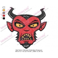 Mad Devil in Halloween Embroidery Design